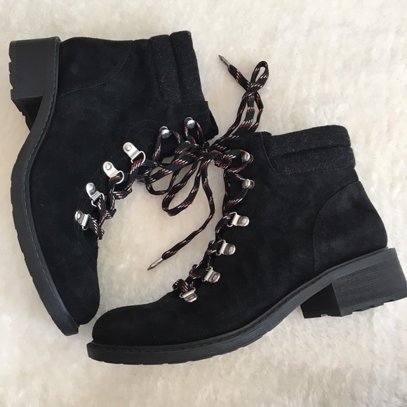 Sam Edelman Shoes - Sam Edelman lace-up black suede boots SIZE 6